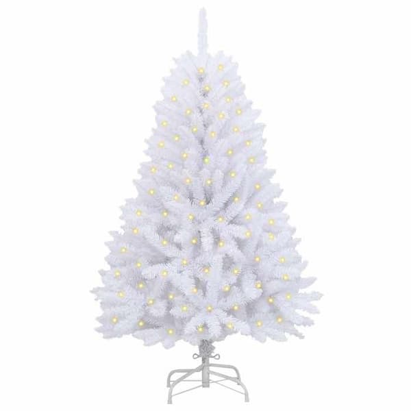 Maison Exclusive - Julgran i plast 150 LED PVC och vit stål Vit