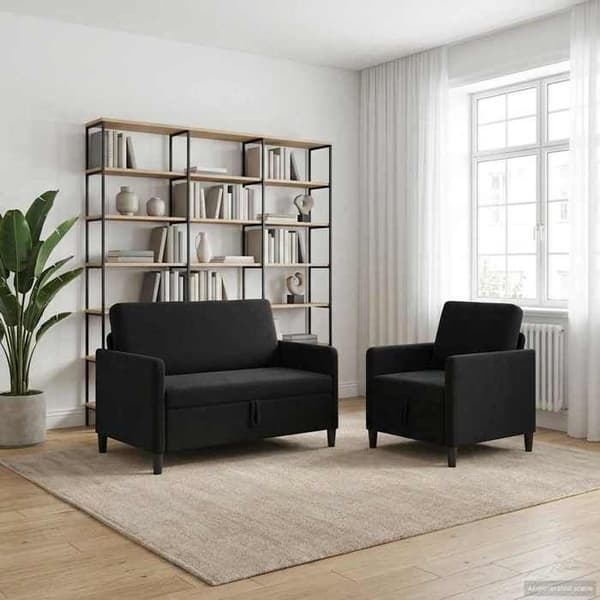 Maison Exclusive - Soffa med förvaring 2 st Svart Polyester