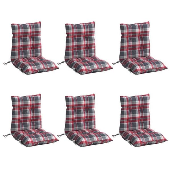Maison Exclusive - Stolar med låg ryggstöd, 6-pack, rutig röd