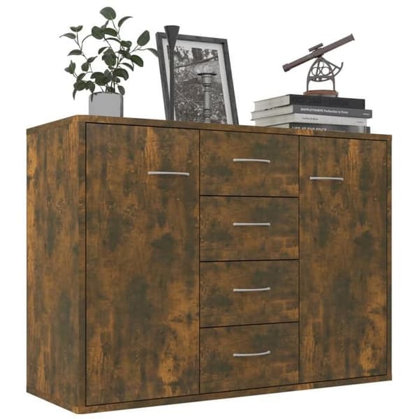 Maison Exclusive - Buffé Ek rökt 88x30x65 cm Ingenjörsträ