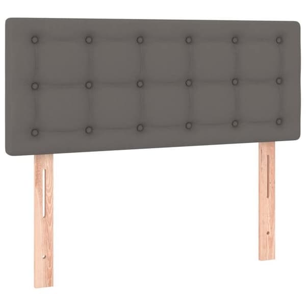 Maison Exclusive - Sängyn lauta- ja vaahtomatto Harmaa 90x200 cm keinonahkaa