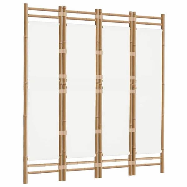 Maison Exclusive - Foldbar skillevæg 4 paneler 160 cm Bambus og lærred