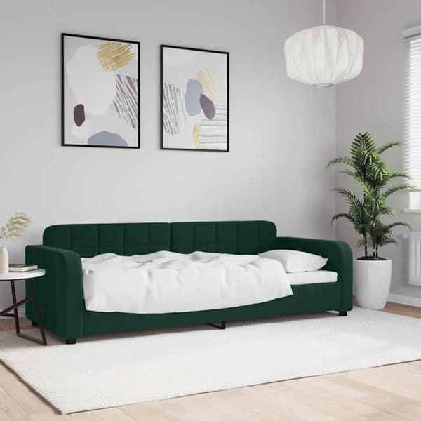 Maison Exclusive - Sängsoffa utan madrass mörkgrön 80x200 cm sammet Mörkgrön