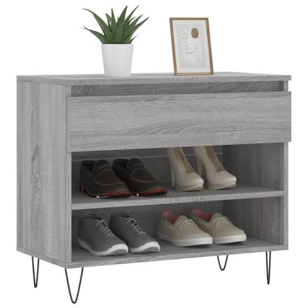 Maison Exclusive - Skoskab Sonoma grå 70x36x60 cm Ingeniørtræ