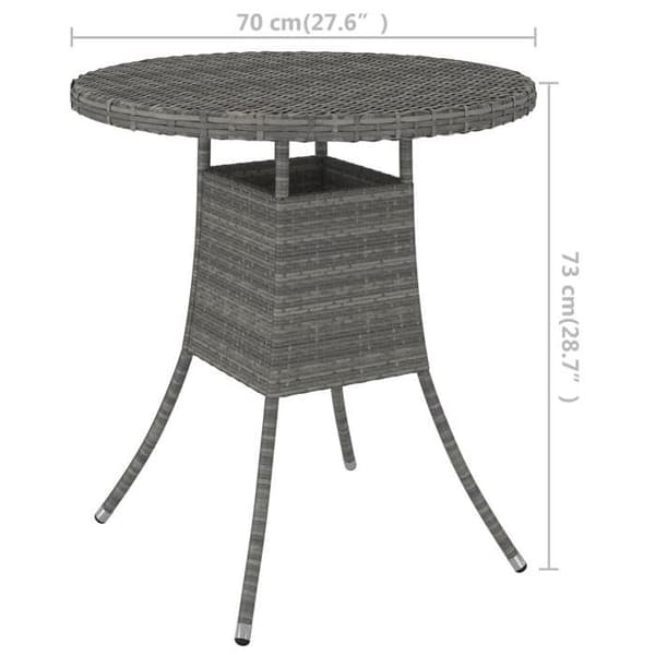 Maison Exclusive - Trädgårdsbord Grå 70x70x73 cm Flätad resin grå