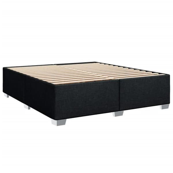 Maison Exclusive - Sengebund med lameller og madras sort 200x200 cm stof