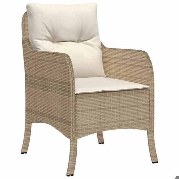 Maison Exclusive - 7 pc spisestue sæt til haven i beige polyrotin beige