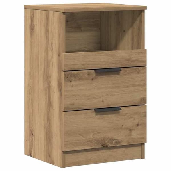 Maison Exclusive - Natbord i håndlavet egetræ 40x36x65 cm ingeniørtræ