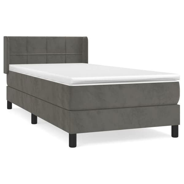 Maison Exclusive - Vaatimaton sänky ja tummanharmaa patja 90x190 cm sametti