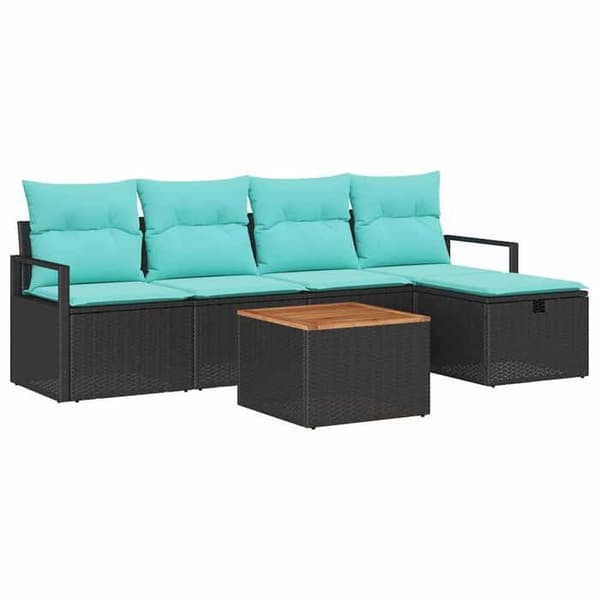 Maison Exclusive - 6-delt have-sofa sæt i sort polyrotin