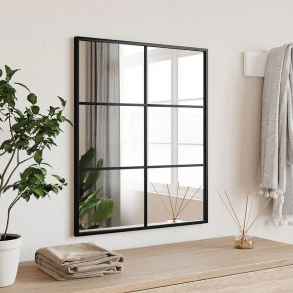 Maison Exclusive - Svart väggspegel 50x60 cm rektangulär järn