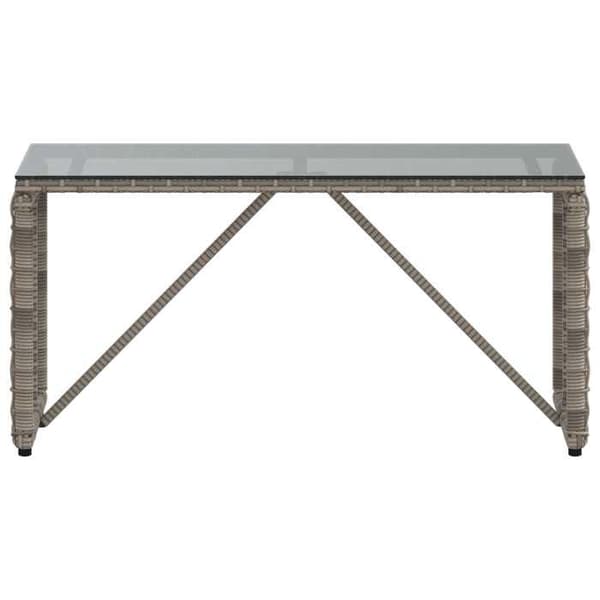 Havemøbel - MAISON EXCLUSIVE - 80 x 40 x 40 cm - Poly rattan PE & glas - Grå og sort - Rektangulær Grå och svart