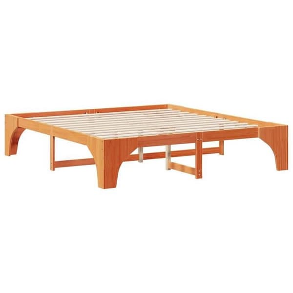 Maison Exclusive - Sängram Brun 200 x 200 cm Massivt trä