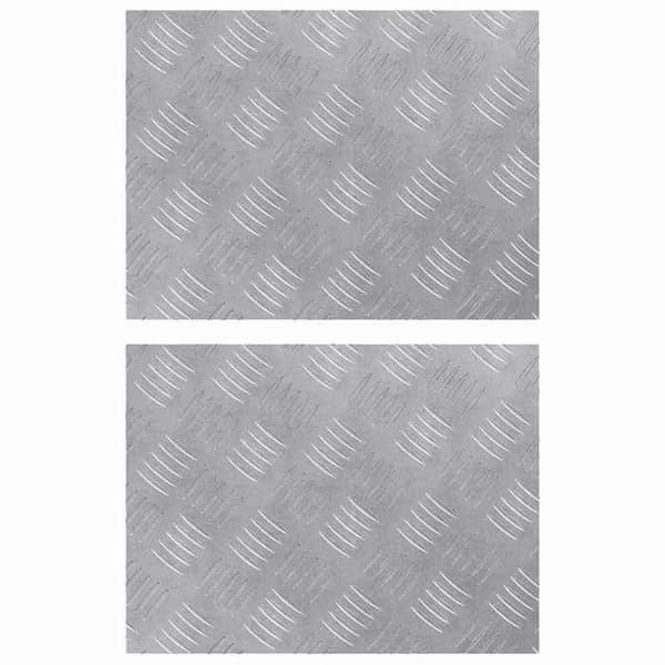 Maison Exclusive - Nez de marche 2 pc 40 x 30 cm Silver Aluminium Rektangulär