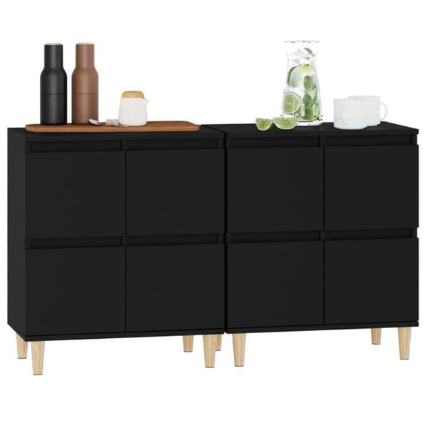Maison Exclusive - Buffet 2 stk sort 60x35x70 cm ingeniørtræ