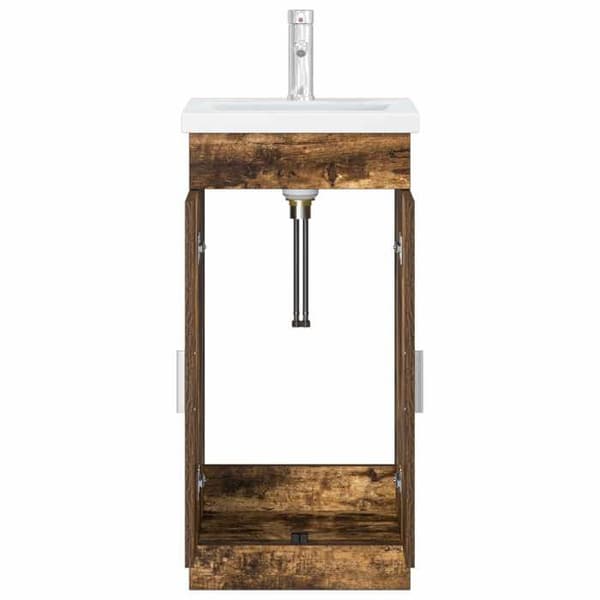 Maison Exclusive - Badeværelsesmøbel med vask Røget eg 42 x 40 x 84,5 cm