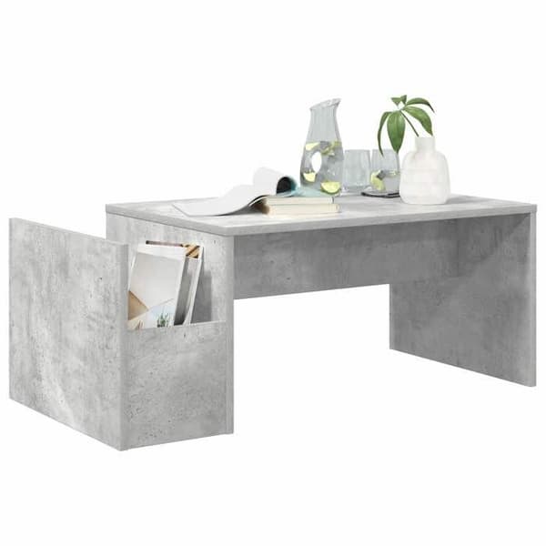Bord - EKSKLUSIV HUS - 90 x 45 x 35 cm - Beton grå - Ingeniørtræ - Rektangulær Betonggrå