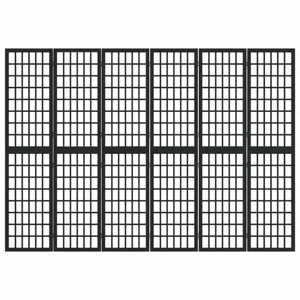 Maison Exclusive - Fällbar avskiljande vägg 6 paneler 240x170 cm Svart