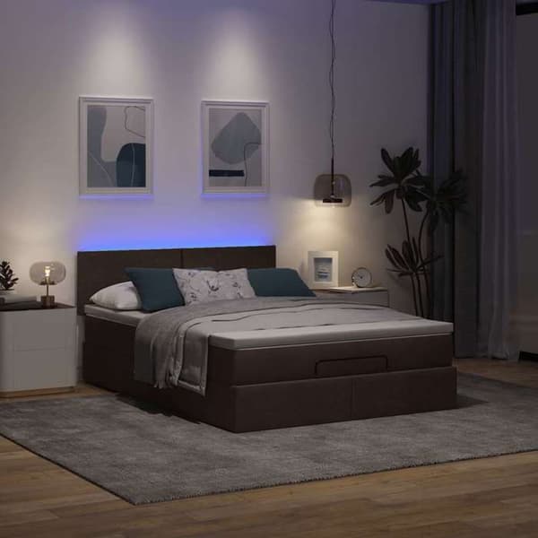Sänglåda - Maison Exclusive - 140x190 cm - Förvaring under säng - Inbyggd LED Mörkbrun