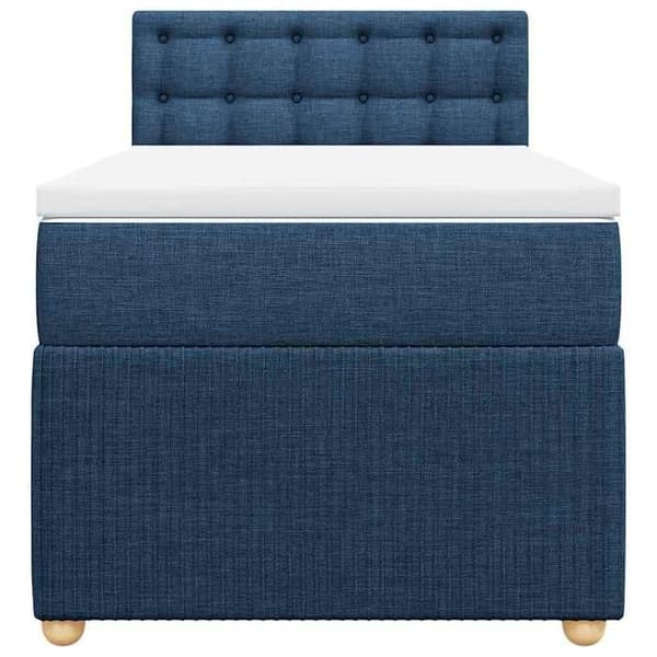 Maison Exclusive - Sengestel med springmadras Blå 90x200 cm Stof