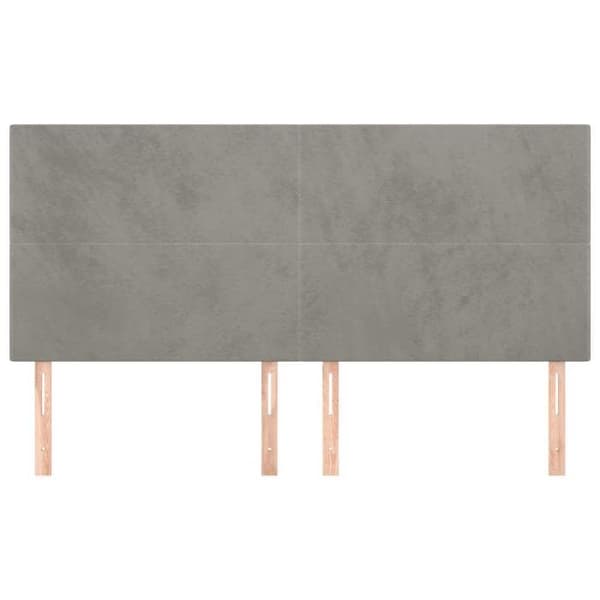 Maison Exclusive - Vaaleanharmaa pääty 180x5x118/128 cm Sametti Ljusgrått