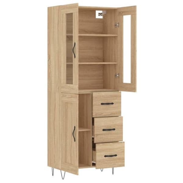 Maison Exclusive - Buffé hög Ek sonoma 69,5x34x180 cm Ingenjörsträ