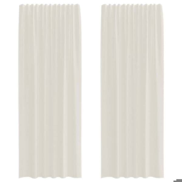 Voilage - MAISON EXCLUSIVE - 2 stk. med øjer - Creme - 100% polyester - Halvtransparent Grädde