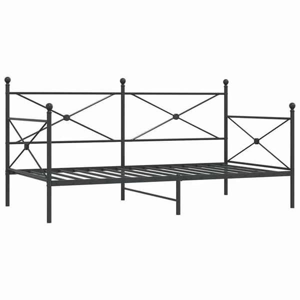 Seng i dag - EKSKLUSIV HUS - 100 x 190 cm - Sort stål - Inkluderet lamelbund - Opbevaring under sengen