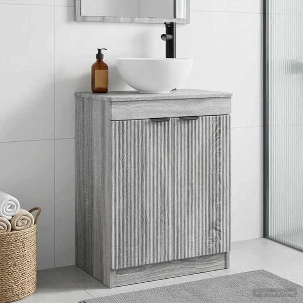 Maison Exclusive - Badeværelsesmøbel med vask Sonoma grå 54 x 35 x 83 cm
