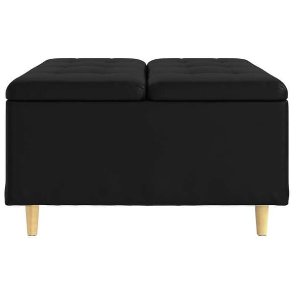 Maison Exclusive - Ottoman med opbevaring Sort 80 x 80 x 45 cm Kunstlæder