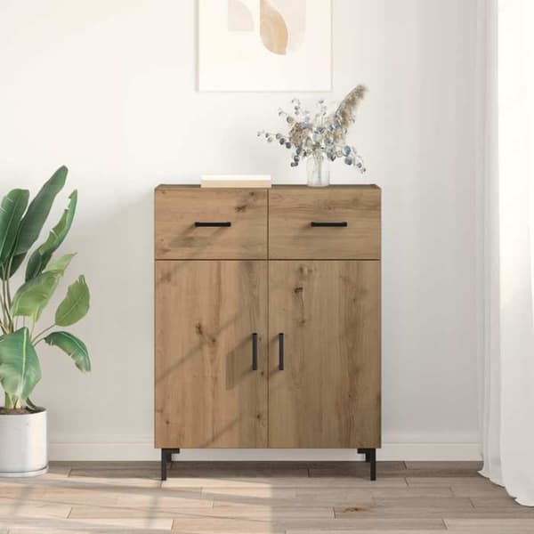 Buffé - EXKLUSIVT HEM - Buffé i hantverksmässig ek - Ingenjörsträ - Nutida - 69,5x34x90 cm