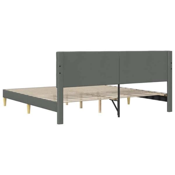 Maison Exclusive - Sengestel med hovedgærde Mørkegrå 180 x 200 cm Stof