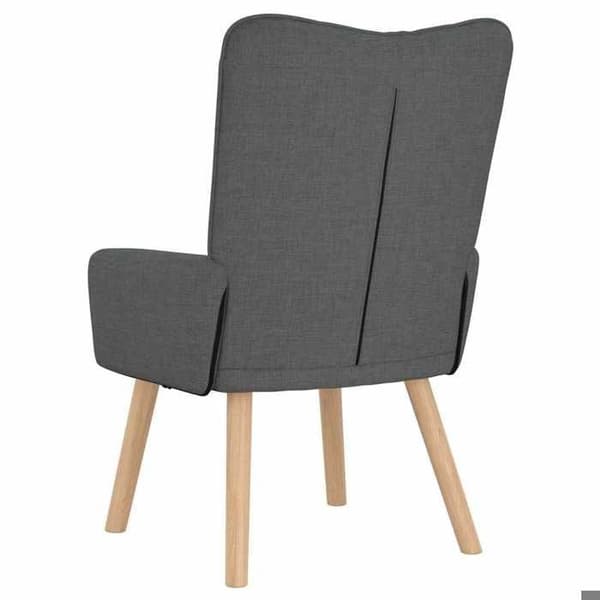 Fåtölj - EXKLUSIV HEM - 63 x 67 x 94 cm - Mörkgrå - Polyester tyg - Gummiträ ben Mörkgrå