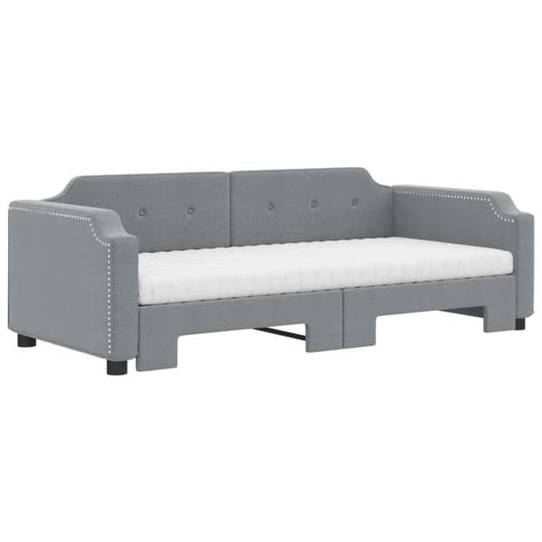 Maison Exclusive - Senge med sovesofa og lys grå madras 90x190 cm stof
