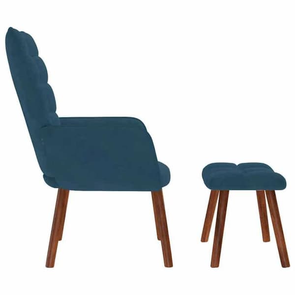 Maison Exclusive - Avkopplingsstol med fotpall Blå Sammet