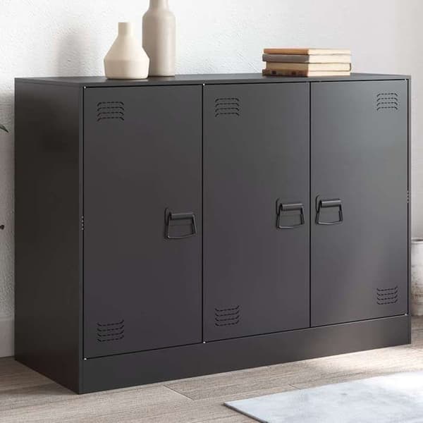 Maison Exclusive - Musta buffet 99x39x73 cm terästä