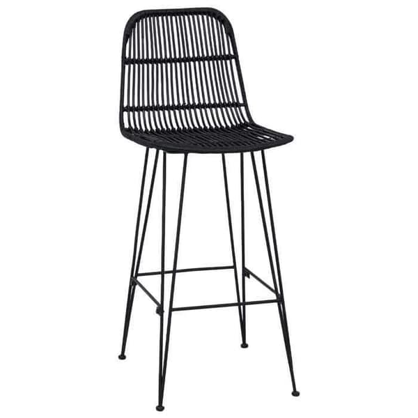 Baari stool - MAISON EXCLUSIVE - 44 x 55 x 109 cm - Rottinki & Teräs - Musta - 2 kpl Svart