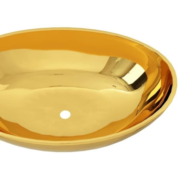 Guld keramisk håndvask14 - Oval - 40 x 33 x 13,5 cm Guld