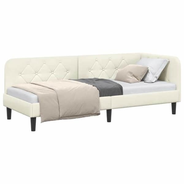 Maison Exclusive - Kulmasänky Creme 80 x 200 cm Sametti