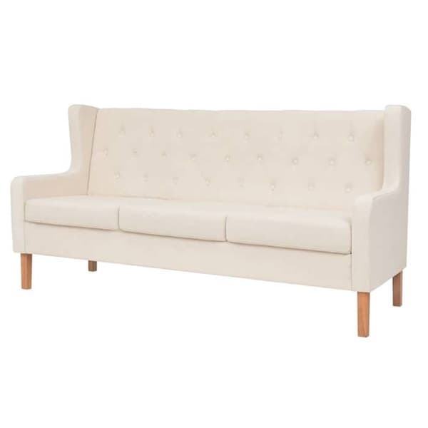 Soffgrupp - Maison Exclusive - Klädd i polyester - 2/3 platser - Vit kräm Vit grädde