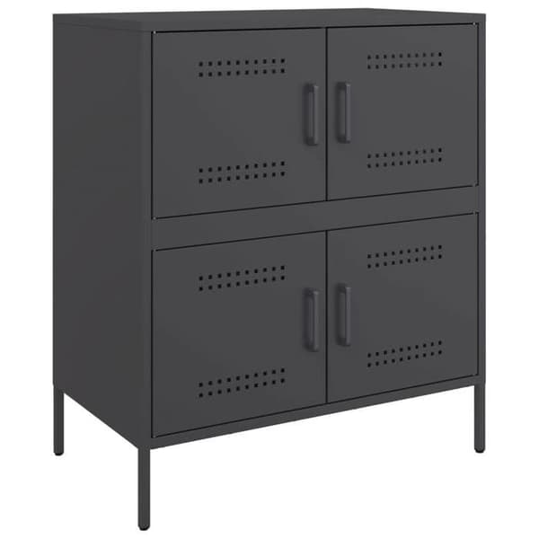 Maison Exclusive - Musta buffet 68x39x79 cm teräksestä