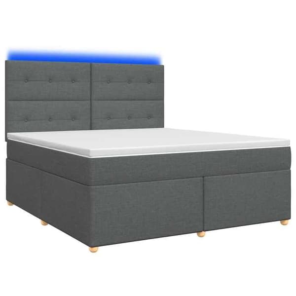 Maison Exclusive - Boxspring säng med madrass Mörkgrå 140 x 200 cm Tyg