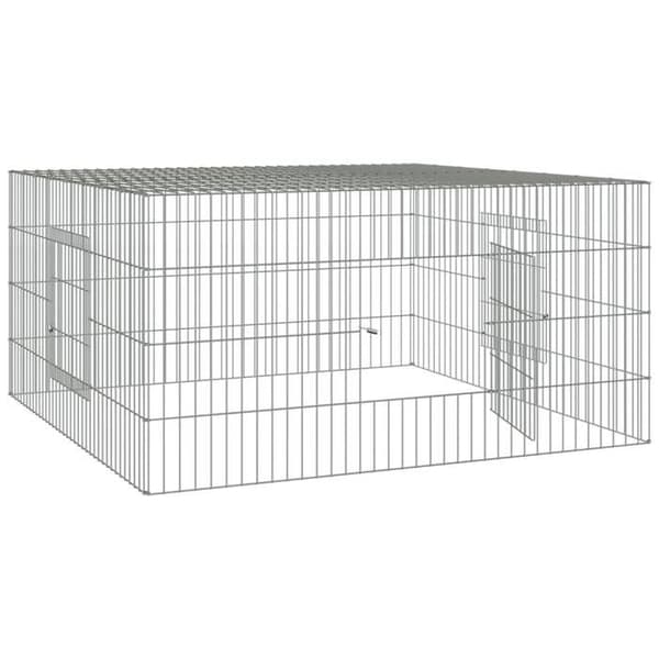 Maison Exclusive - Kaninbur 110x110x55 cm Galvaniserat järn Silver