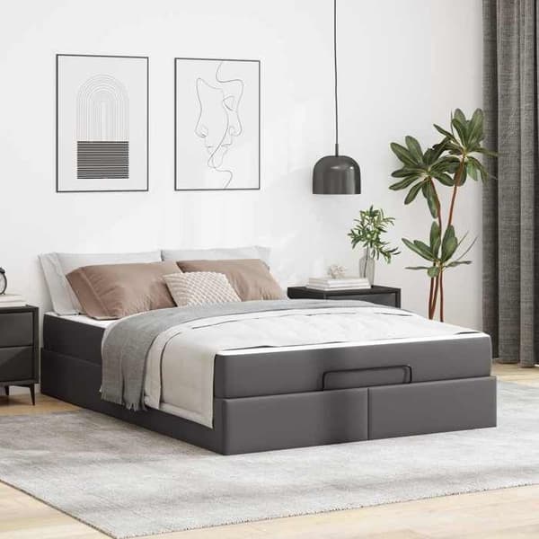 Maison Exclusive - Sengestel med madras Andet 2 dele Grå PVC Grå