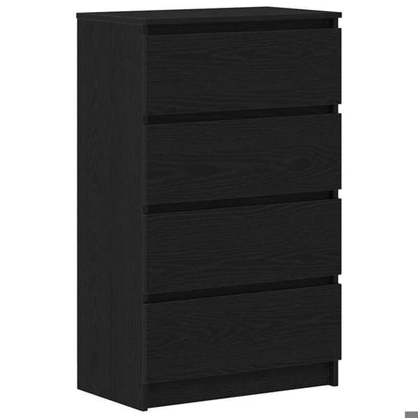 Maison Exclusive - Buffet i sort egetræ 60x35x98,5 cm i ingeniørtræ svart ek