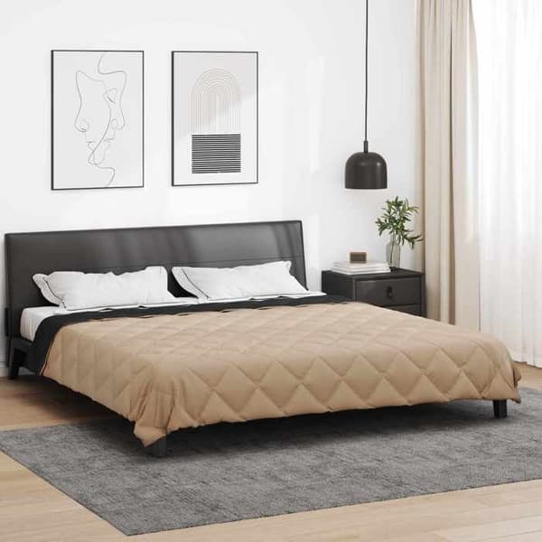 Maison Exclusive - Helårs dyne Sort og Taupe 200 x 240 cm