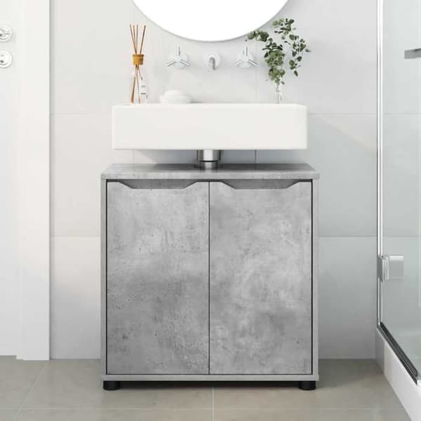 Maison Exclusive - Badrumsspegelskåp Grå betong 60 x 30 x 60 cm