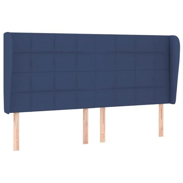 Maison Exclusive - Seng med lameller og madras Blå 160x200 cm Stof