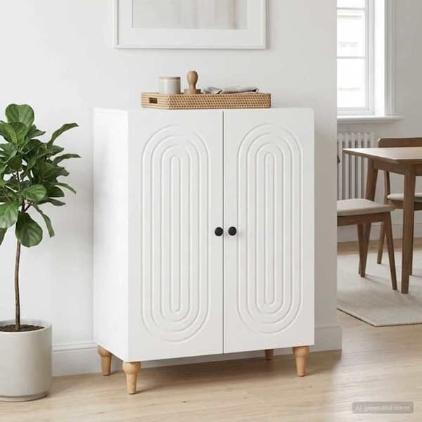Buffet - EKSKLUSIVT HUS - 66 x 34,5 x 90 cm - Ingeniørtræ - Hvid - Moderne Vit