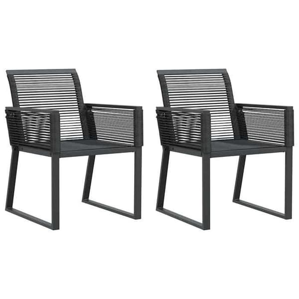 Maison Exclusive - Trädgårdsstolar set om 2 Svart flätad resin
